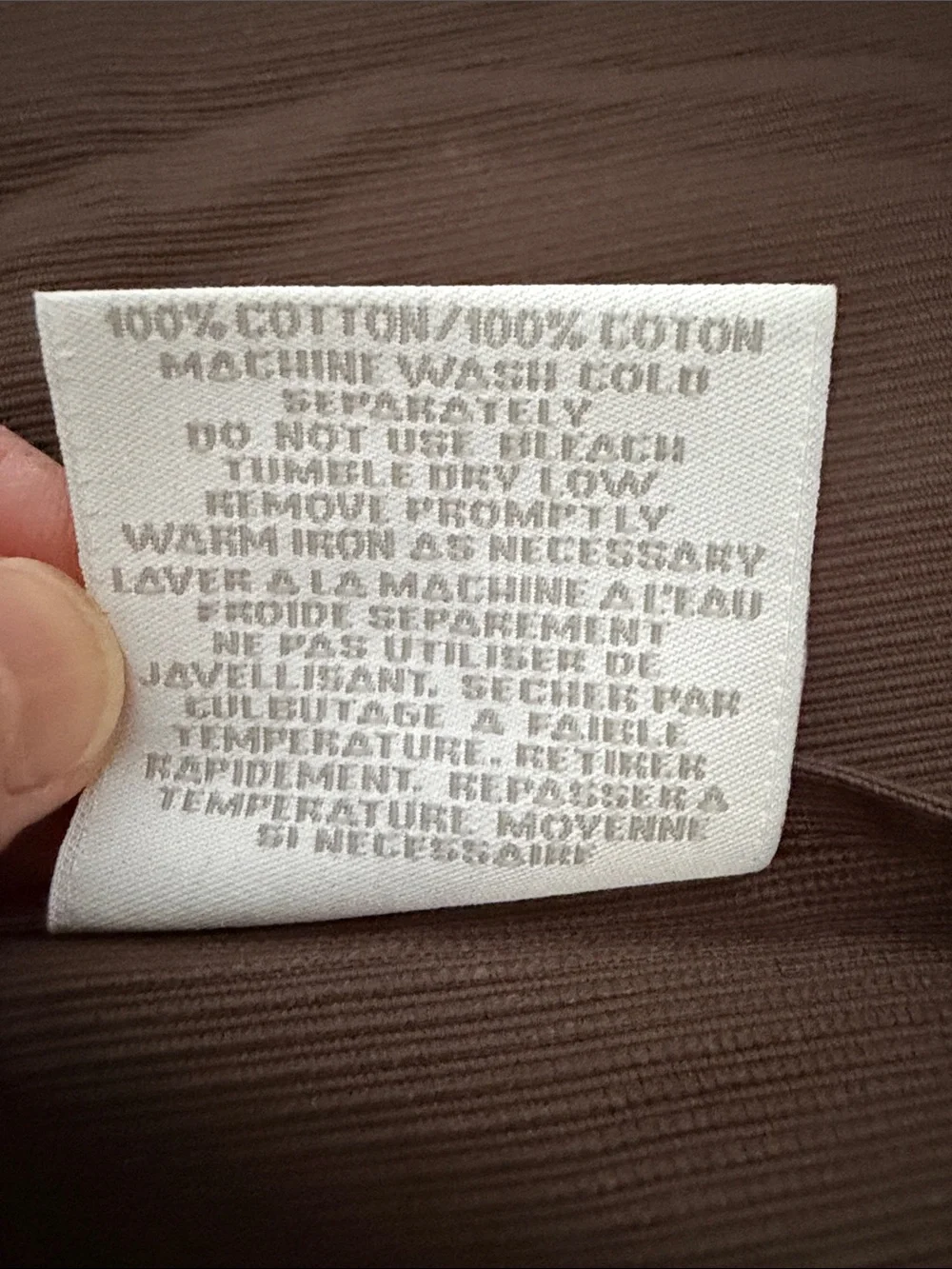NWOT Restoration Hardware Pillow Cover- Brown ribbed fabric with White Bee Motif
